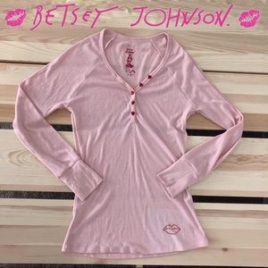 💋 Betsy Johnson Blush Pink Thermal Hearts Lips